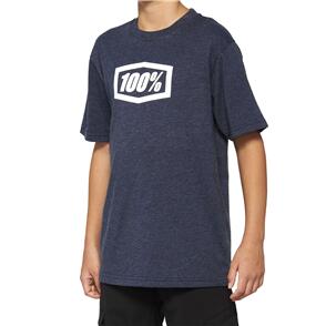 100% ICON YOUTH SHORT SLEEVE TEE NAVY 