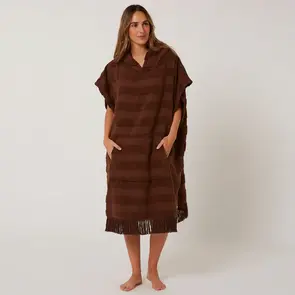 OCEAN N EARTH LADIES LAYZ PONCHO COCOA