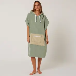 OCEAN N EARTH LADIES DAYDREAM HOODED PONCHO SAGE