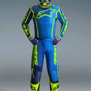 ALPINESTARS 2026 FLUID APEX JERSEY AND PANTS BLUE/YELLOW FLUORO