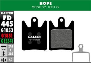 GALFER FD445 BRAKE PADS HOPE MONO V2, TECH V2 G1053 STANDARD