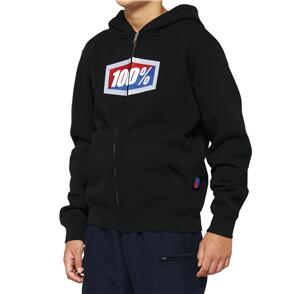 100% OFFICIAL YOUTH ZIP HOODED FLEECE BLACK