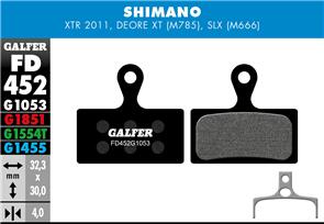 GALFER FD452 BRAKE PADS SHIMANO XTR, SLX, DEORE XT (M785) SLX G1554T PRO