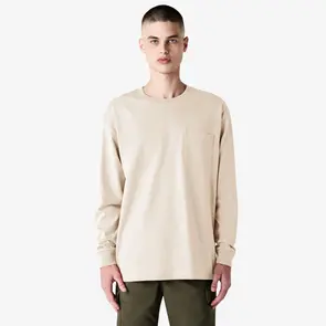 AMERICAN APPAREL 9410 SUPER HEAVYWEIGHT LONG SLEEVE T WITH POCKET- BONE
