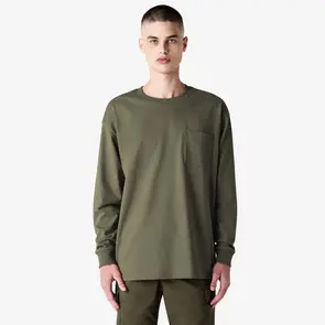 AMERICAN APPAREL 9410 SUPER HEAVYWEIGHT LONG SLEEVE T WITH POCKET- LIEUTENANT
