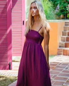 BILLABONG OFF THE COAST MIDI DRESS BERRY BLISS