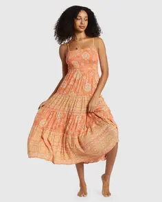 BILLABONG DREAM SPACE MIDI DRESS SWEET PAPAYA