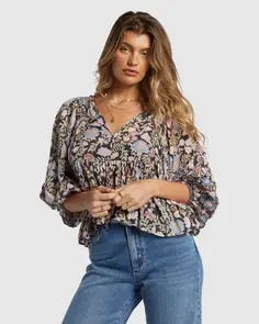 BILLABONG ADORE YOU BLOUSE BLACK SANDS