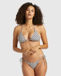 BILLABONG CAST A SPELL TIE SIDE HIKE BIKINI BOTTOM BLACK PEBBLE