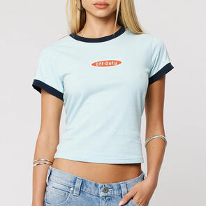 ABRAND OFF DUTY RINGER TEE SKY BLUE