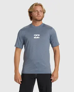 BILLABONG ALL DAY WAVE RASH SHIRT NAVY HEATHER