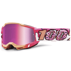 100% 2021 ACCURI 2 YOUTH MOTO GOGGLE DONUT - MIRROR PINK LENS DONUT