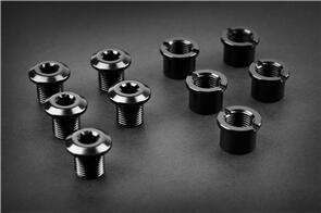 ABSOLUTE BLACK CHAINRING BOLTS - 5X SHORT BOLTS + NUTS BLACK