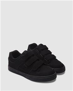 DC SHOES YOUTH PURE V SKATE SHOES BLACK/BLACK/BLACK