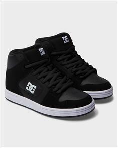 DC SHOES YOUTH MANTECA 4 HI SKATE SHOES BLACK/BLACK/WHITE