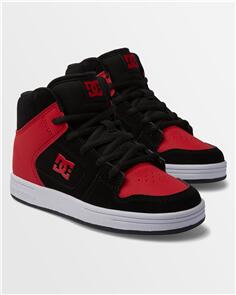 DC SHOES YOUTH MANTECA 4 HI SKATE SHOES BLACK/RED/WHITE