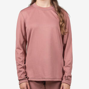 AIRHOLE 2025 WOMENS THERMAL TOP WAFFLE FLEECE DUSTY PINK