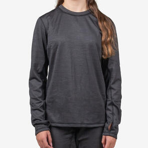 AIRHOLE 2025 WOMENS THERMAL TOP WAFFLE FLEECE BLACK