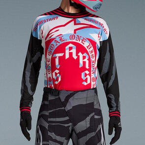 ALPINESTARS TECHSTAR LIMITED EDITION BEAST COAST JERSEY PIRATE BLACK HOT ORANGE