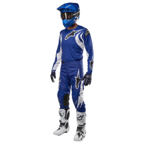 ALPINESTARS 2024 FLUID LUCENT JERSEY AND PANTS BLUE RAY WHITE