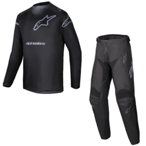 ALPINESTARS 2025 YOUTH RACER GRAPHITE JERSEY AND PANTS BLACK/GRAY