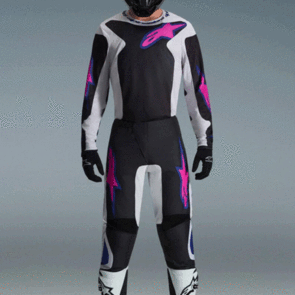 ALPINESTARS 2026 FLUID GRID JERSEY AND PANTS BLACK/LIGHT GRAY/PURPLE