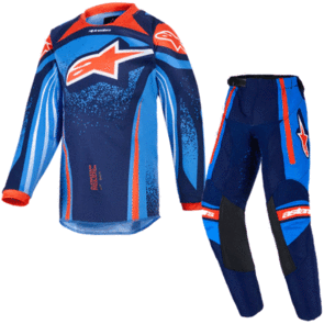 ALPINESTARS 2026 KIDS RACER NOMUR JERSEY AND PANTS DARK NAVY/ORANGE/UCLA BLUE