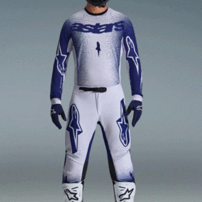 ALPINESTARS 2026 SUPERTECH SCENZ JERSEY AND PANTS LIGHT GRAY/DARK BLUE