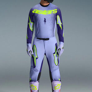 ALPINESTARS 2026 SUPERTECH SCENZ JERSEY AND PANTS PURPLE/YELLOW FLUORO
