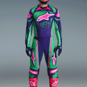 ALPINESTARS 2026 TECHSTAR NOMUR JERSEY AND PANTS DEEP PURPLE/GREEN/PINK FLUORO