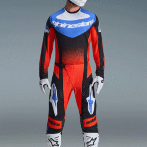 ALPINESTARS 2026 TECHSTAR KNIF JERSEY AND PANTS ORANGE/BLACK/UCLA BLUE