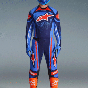 ALPINESTARS 2026 TECHSTAR NOMUR JERSEY AND PANTS DARK NAVY/ORANGE/UCLA BLUE
