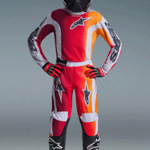 ALPINESTARS 2026 YOUTH FLUID PORTL JERSEY AND PANTS RED/LIGHT GRAY/DARK GRAY