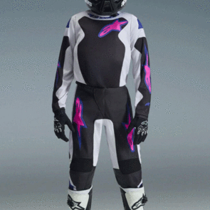 ALPINESTARS 2026 YOUTH FLUID GRID JERSEY AND PANTS BLACK/LIGHT GRAY/PURPLE