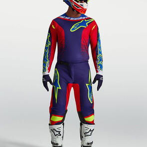 ALPINESTARS 2027 FLUID DRAG JERSEY AND PANTS BLUE/NAVY/FIRE RED/WHITE