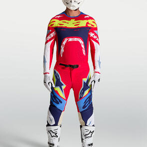 ALPINESTARS 2027 SUPERTECH DYNA JERSEY AND PANTS FIRE RED/WHITE/NAVY/BLUE