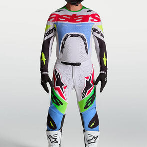 ALPINESTARS 2027 SUPERTECH DYNA JERSEY AND PANTS LIGHT LILAC/GREEN FLUORO/BLACK