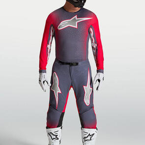 ALPINESTARS 2027 SUPERTECH AFD HITEN JERSEY AND PANTS GRAYSTONE/RED FLUORO/LIGHT LILAC