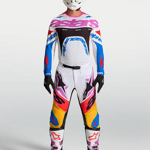 ALPINESTARS 2027 SUPERTECH DYNA JERSEY AND PANTS WHITE/BLITHE BLUE/BLACK/PURPLE
