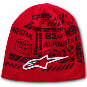 ALPINESTARS CHAOTIC BEANIE RED ONE SIZE
