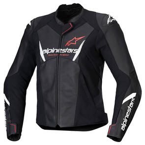 ALPINESTARS ROAD STELLA FASTER V3 LEATHER JACKET BLACK/WHITE/FLUORO CORAL