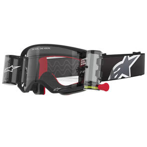 ALPINESTARS SUPERTECH CORP GOGGLE BLACK/GREY CLEAR LENS WITH ROLL OFF SYSTEM