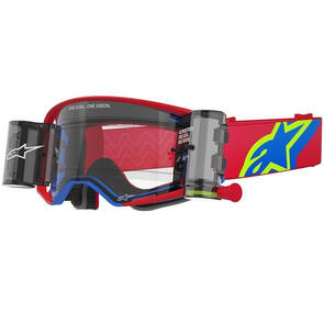 ALPINESTARS SUPERTECH CORP GOGGLE RED/BLUE CLEAR LENS WITH ROLL OFF SYSTEM