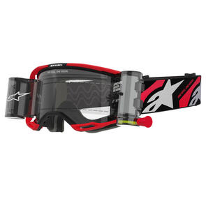 ALPINESTARS VISION LUAR 8 GOGGLE RED/BLACK CLEAR LENS WITH ROLL OFF SYSTEM