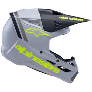 ALPINESTARS 2025 S-M3 YOUTH HELMET RADIUM GRAY/BLACK/YELLOW FLUORO MATTE