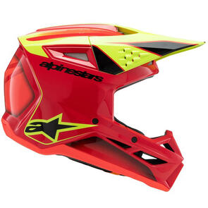 ALPINESTARS 2025 S-M3 YOUTH HELMET FRAY RED/YELLOW FLUORO/BLACK GLOSS