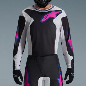 ALPINESTARS 2026 FLUID GRID JERSEY BLACK/LIGHT GRAY/PURPLE