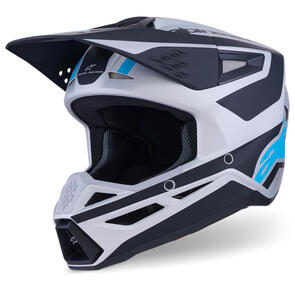 ALPINESTARS 2026 S-M3 HEAT HELMET SILVER/BLUE/BLACK MATTE