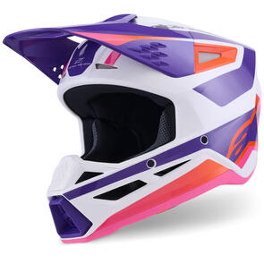 ALPINESTARS 2026 S-M3 HEAT HELMET WHITE/PURPLE/PINK GLOSS