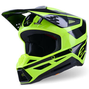 ALPINESTARS 2026 S-M3 HEAT HELMET YELLOW FLUORO/BLACK GLOSS